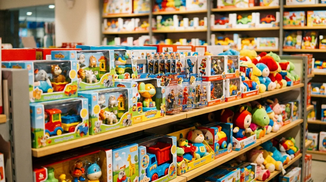 A toys & games shelf bay in a shop like yours