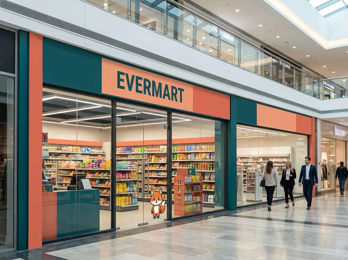 A store unit inside a shopping mall